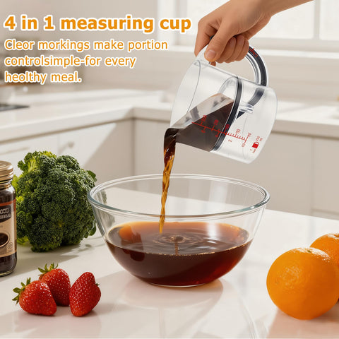 GDGJWL dual-scale ml and oz marks on the measuring cup for versatile readings.