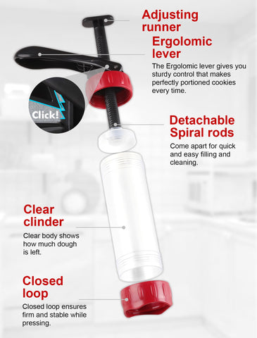 GDL cookie press set is dishwasher safe for effortless cleanup.