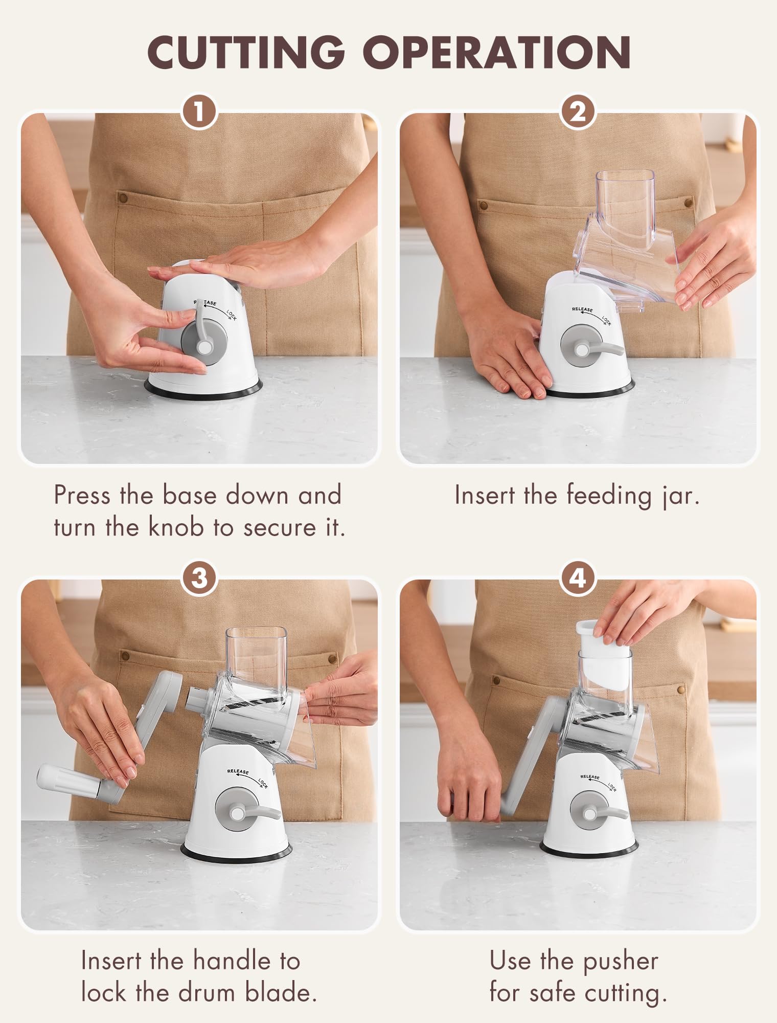GDL rotary cheese grater packaged as a gift-ready kitchen gadget for cooks.