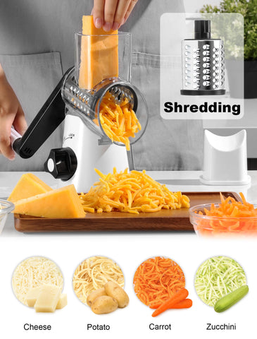 GDL rotary cheese grater side view highlighting compact design.