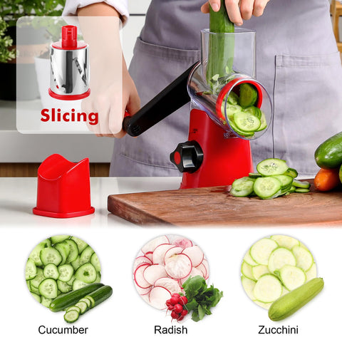 GDL rotary grater displaying handle and base for easy operation