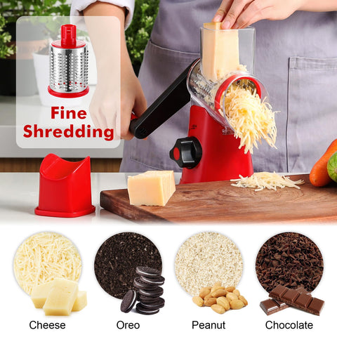 GDL rotary cheese grater with kitchen drum blades for versatile slicing
