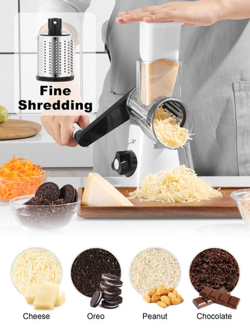 GDL rotary grater slicing vegetables for fresh salads.