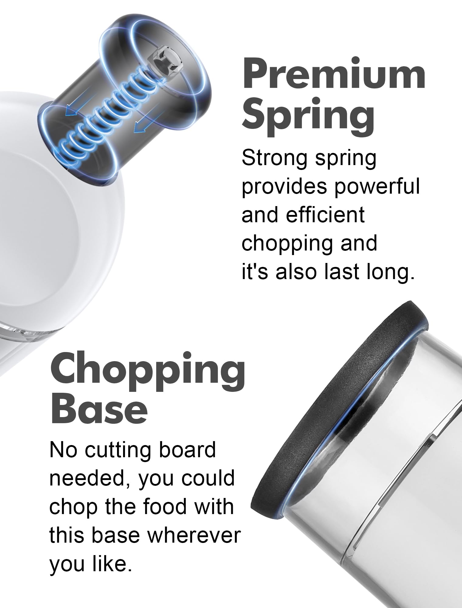 GDL W-blade design expands cutting area for thorough chopping