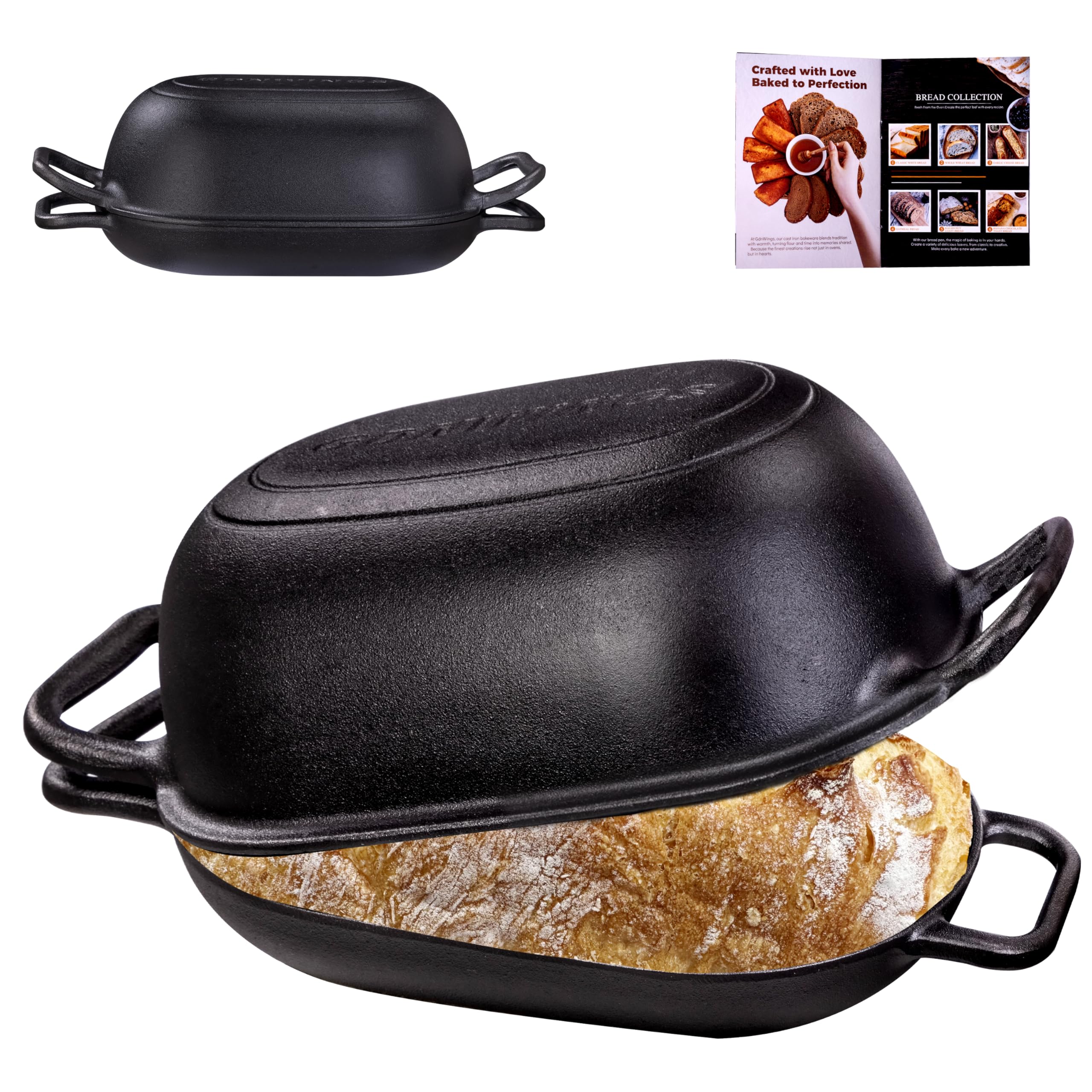 GdnWings oval Dutch oven for bread baking with even heat for crusty loaves