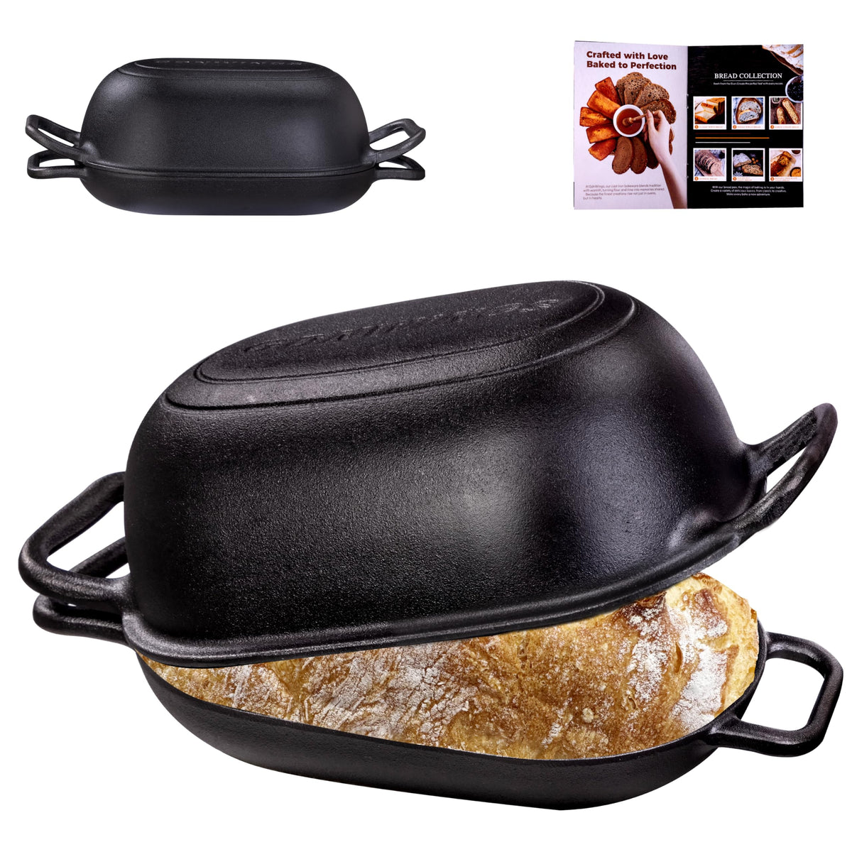 GdnWings oval Dutch oven for bread baking with even heat for crusty loaves