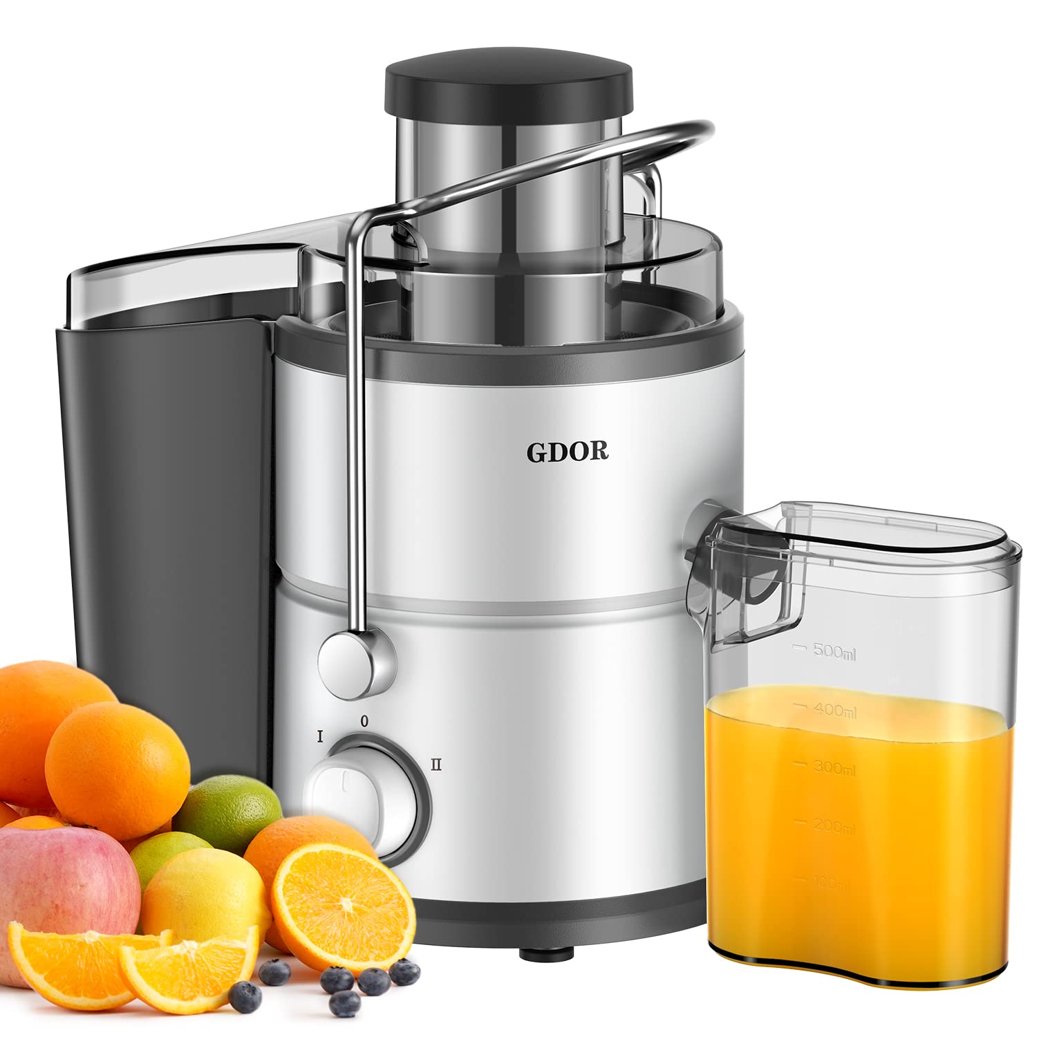 GDOR 800W juicer motor in action delivers quick, efficient juice extraction.