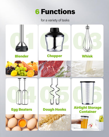 GDOR immersion blender with 20-speed control for precise texture