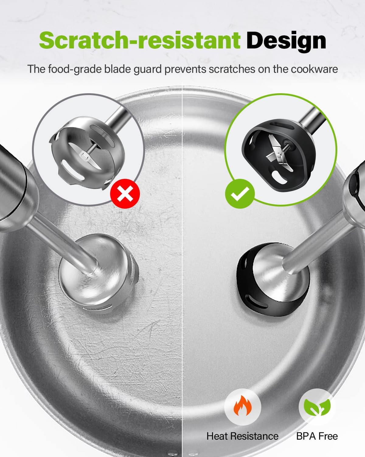 GDOR immersion blender with turbo mode for quick emulsions and blends