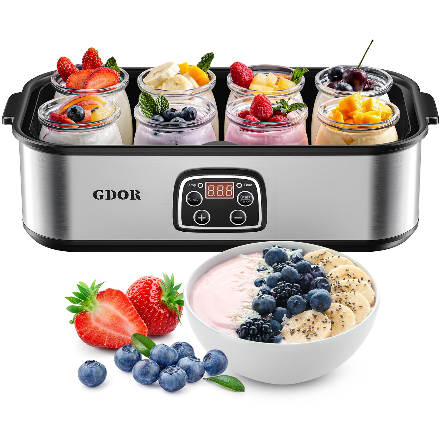 GDOR Yogurt Maker adjustable-temp: precise control for creamy yogurt.