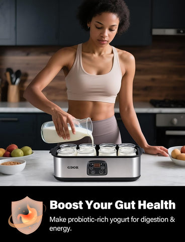 GDOR Yogurt Maker timer-display: easy scheduling for consistent fermentation.