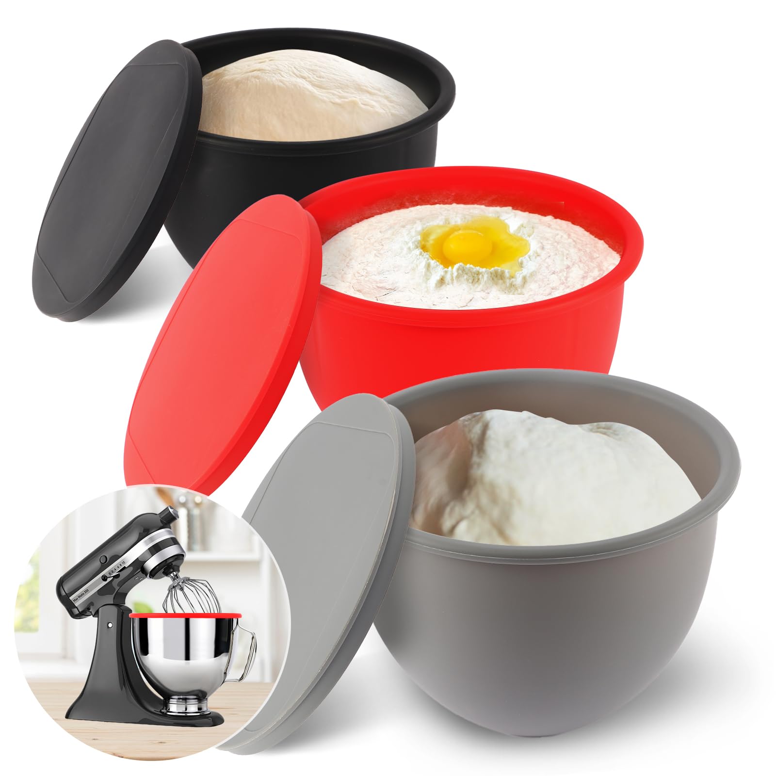 Gdrtwwh silicone bowl liner set for easy recipe switching