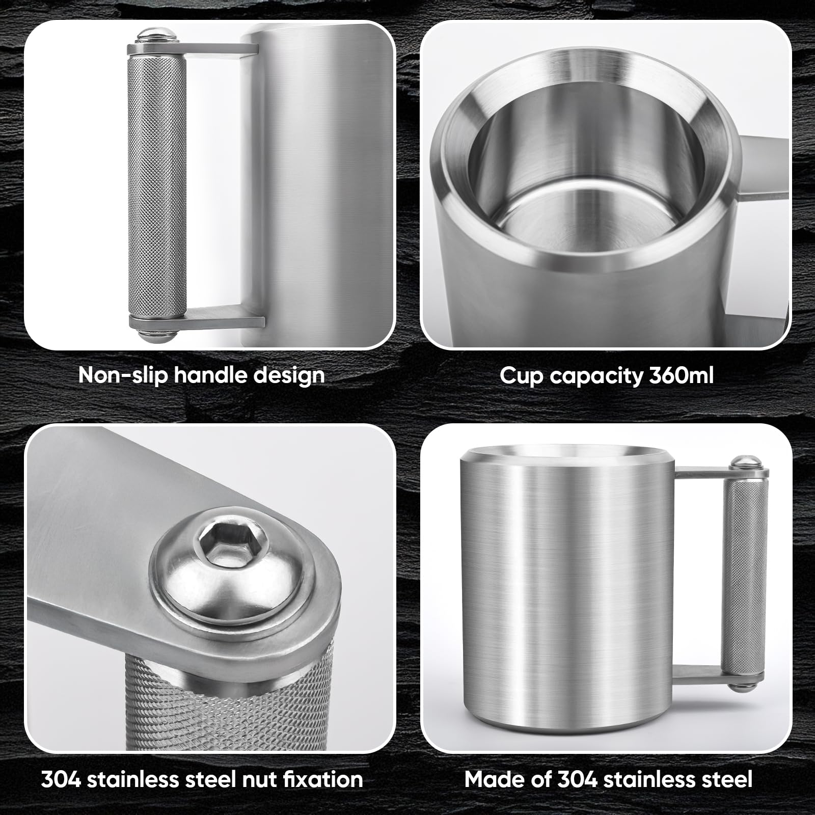 Gdsinstna mug capacity 360 ml ideal for coffee or beverages.