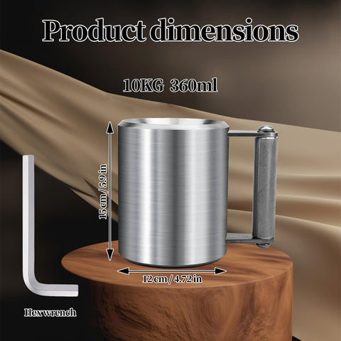 Gdsinstna mug stands 15 cm tall for easy one-handed use.