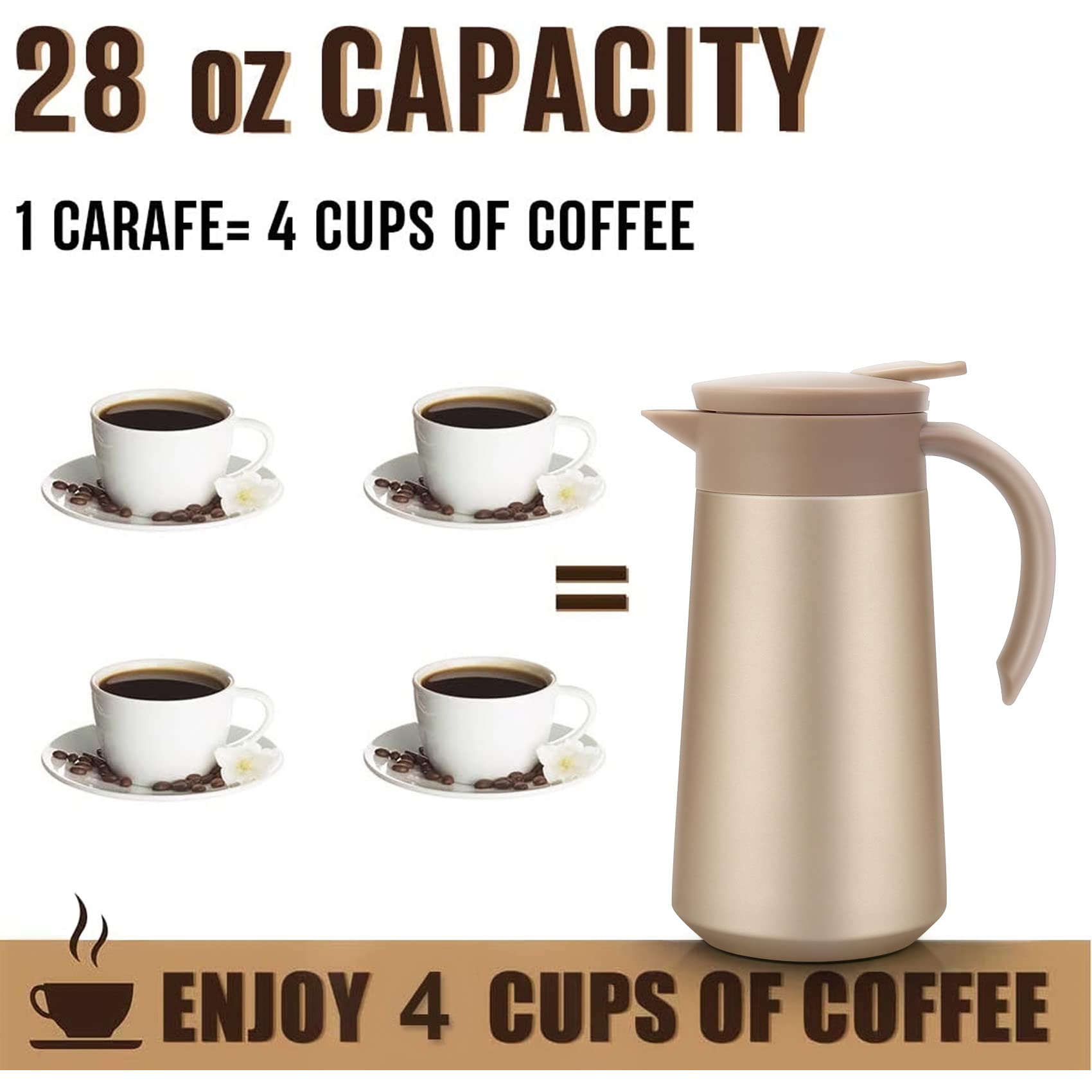 GearRoot insulated double-wall carafe preserves drink temperature.
