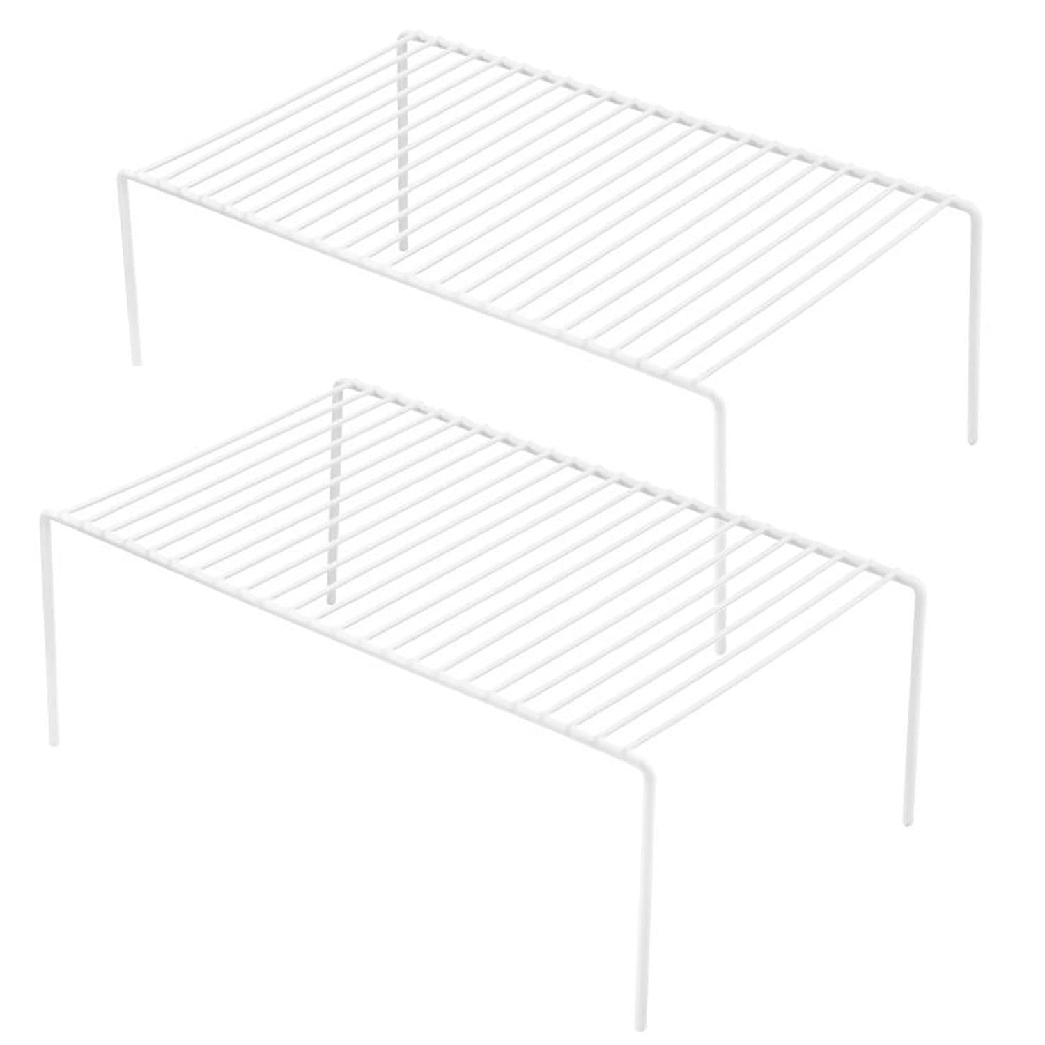 GEDLIRE cabinet shelf 2-pack medium storage expands kitchen space and keeps items organized.