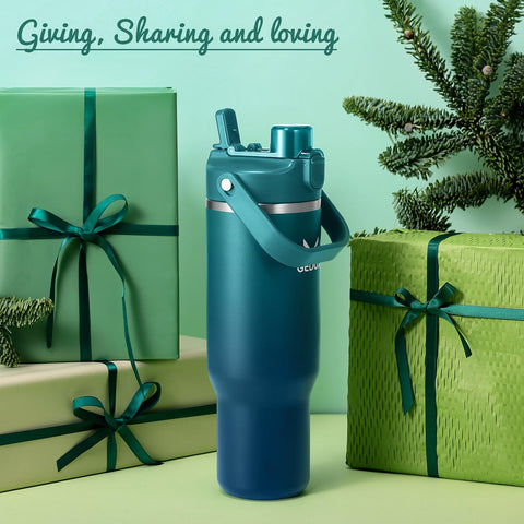 Gedux travel-friendly tumbler design with a convenient carrying handle.