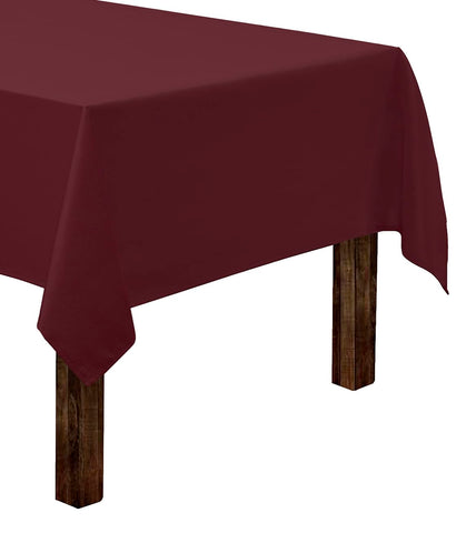 Gee Di Moda burgundy rectangle tablecloth on a 5-foot table elevating holiday dining.