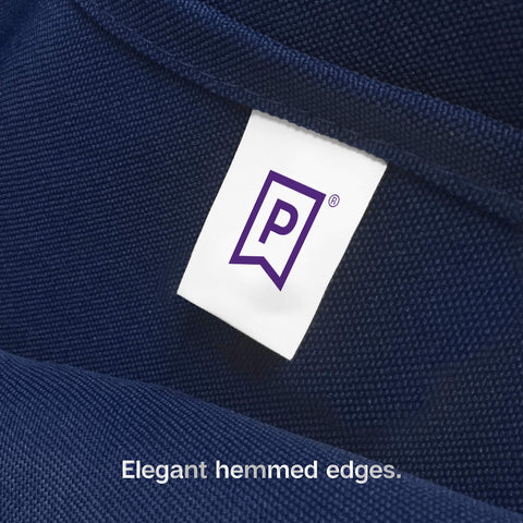 Gee Di Moda easy-care navy tablecloth preserves color and shape after wash