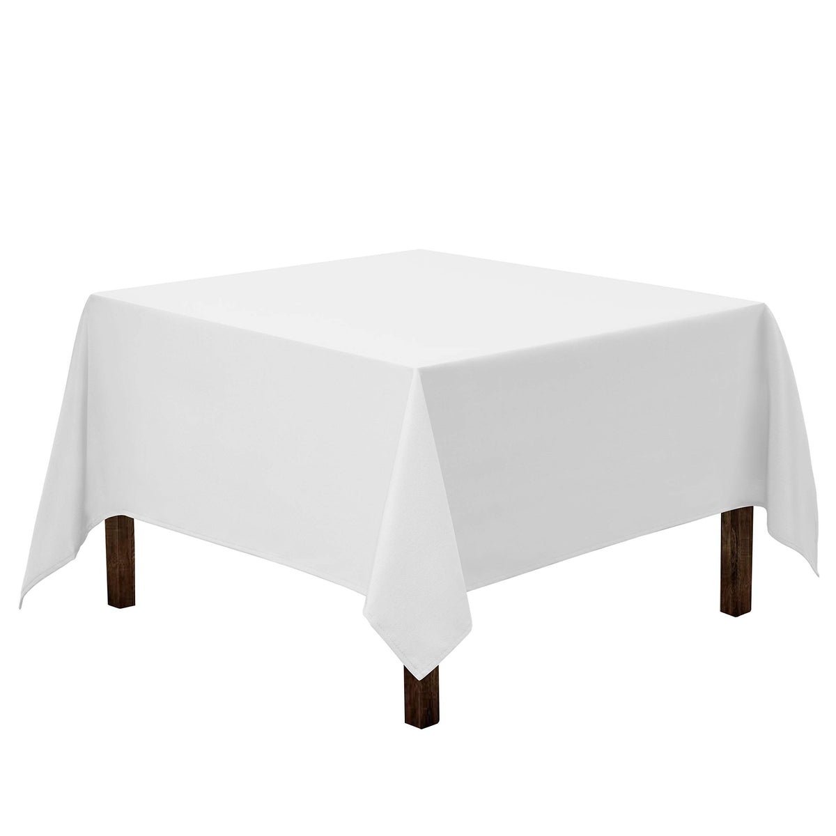 Gee Di Moda square tablecloth spread on a small table for elegant dining
