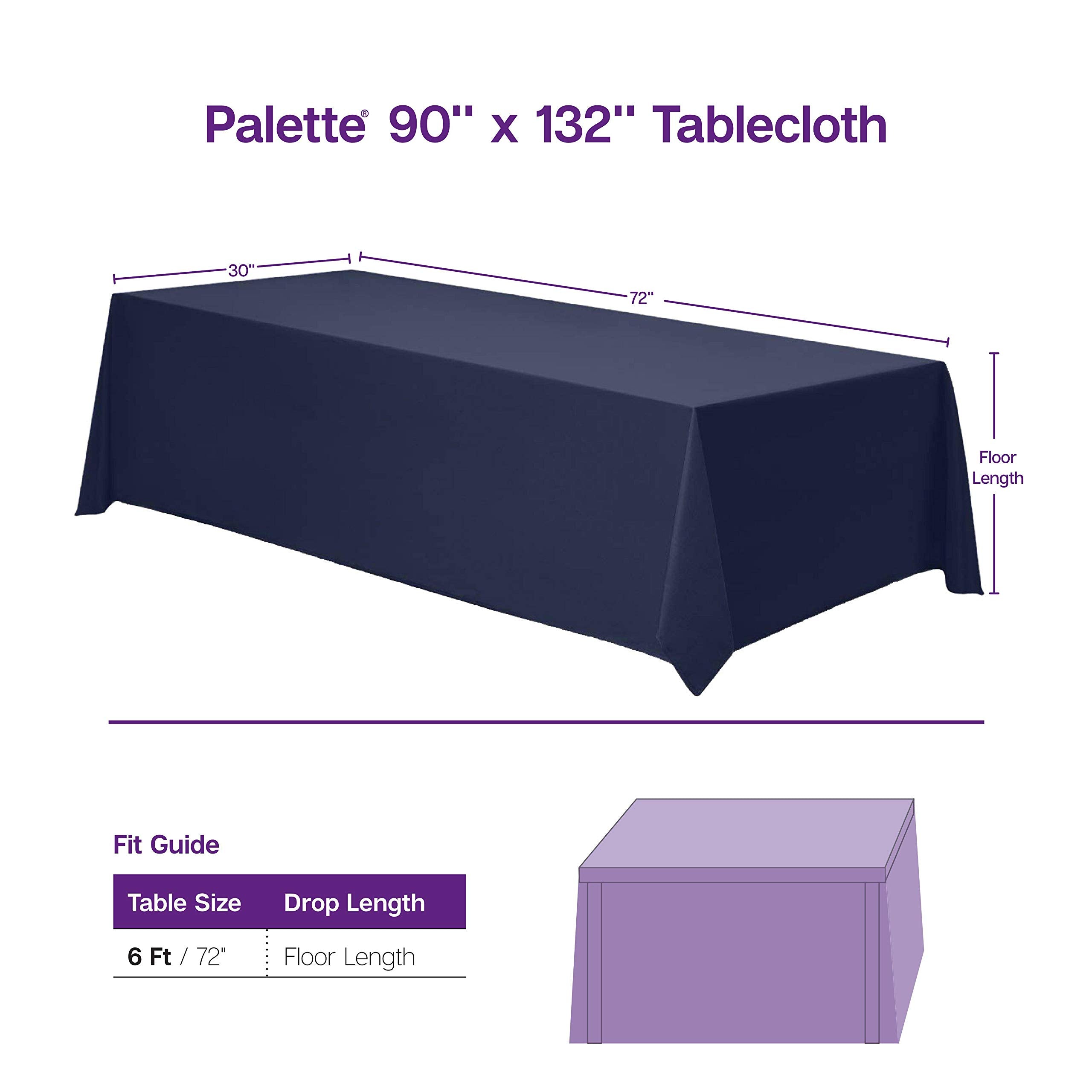Gee Di Moda wrinkle-resistant polyester keeps tables neat between events.