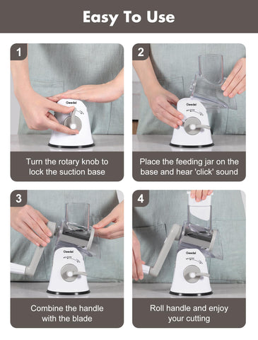 Geedel BPA-free ABS construction ensures safe food preparation.