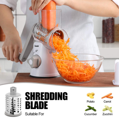 Geedel cheese grater safety handle keeps fingers away from blades