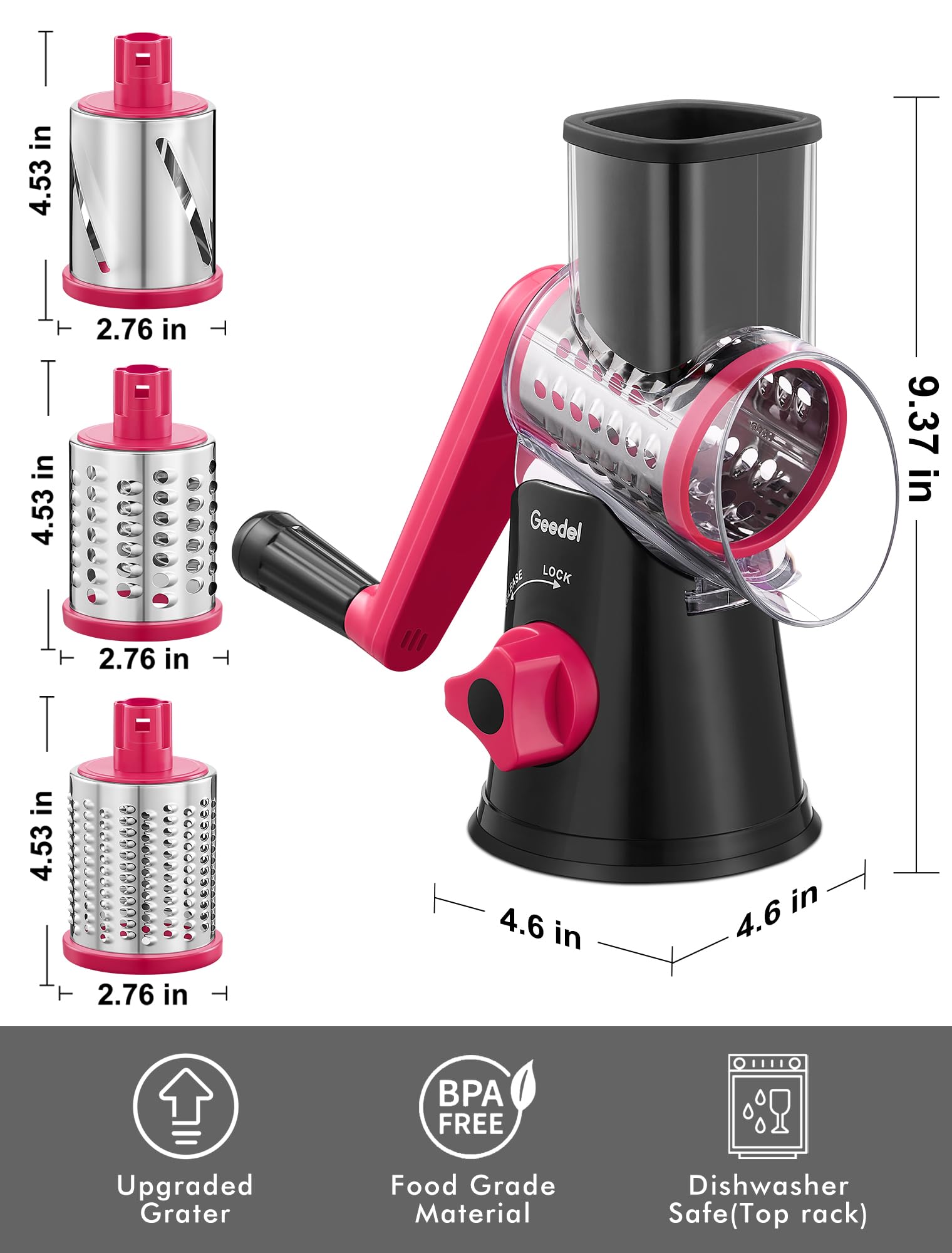 Geedel compact design fits easily in small kitchen drawers.