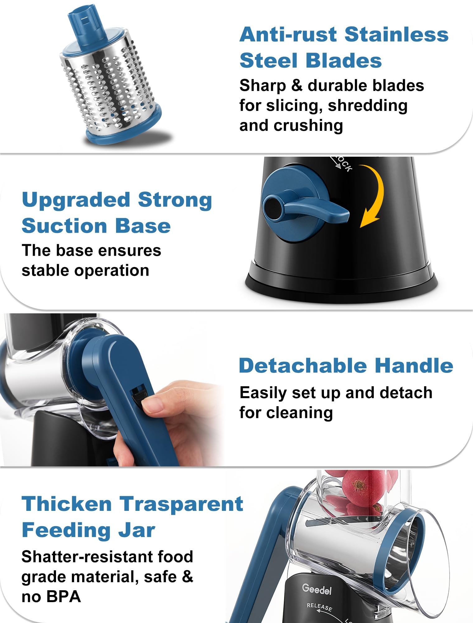 Geedel extra fine shredding blade for delicate grating