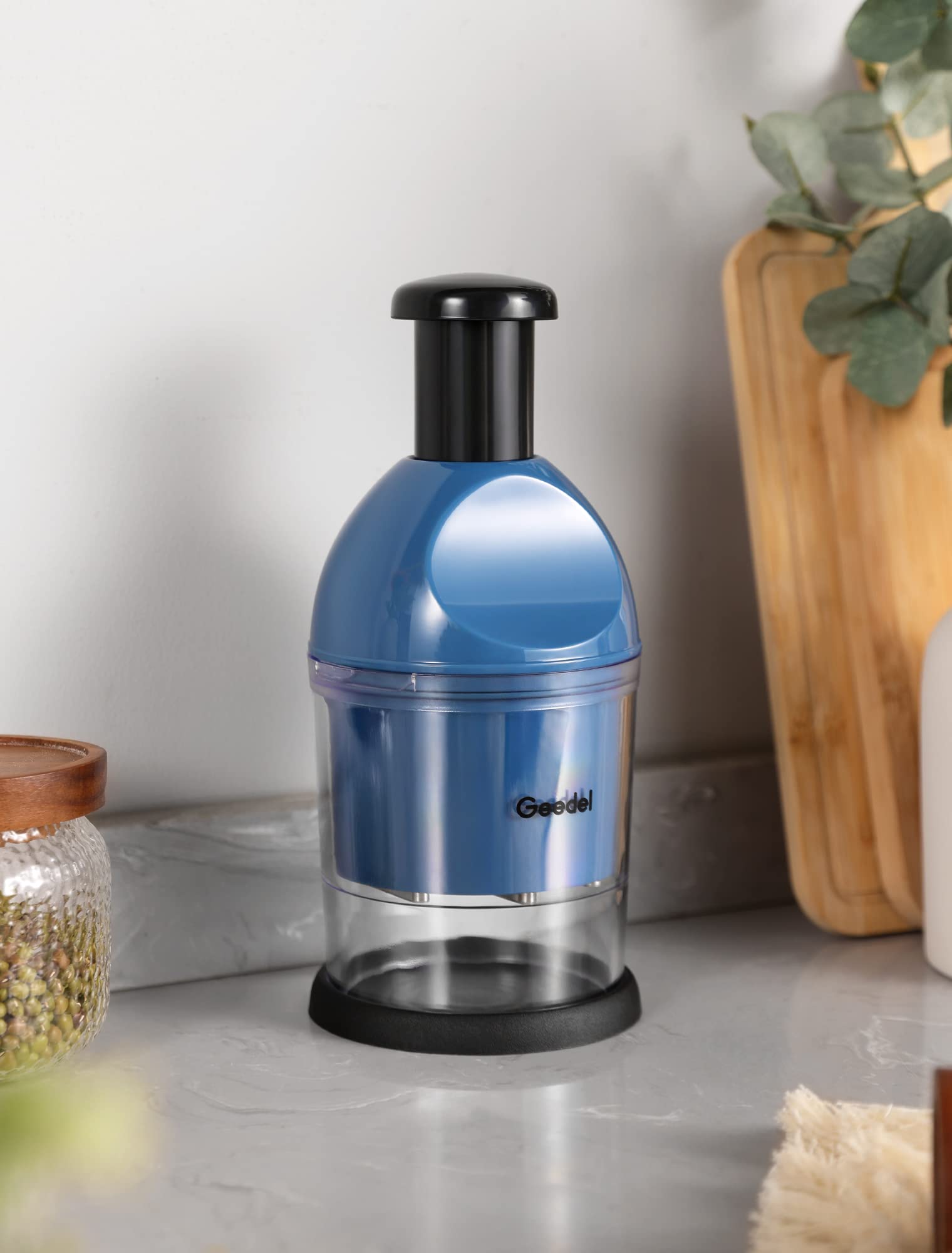 Geedel Food Chopper versatile for onions, garlic, cilantro, and eggs.