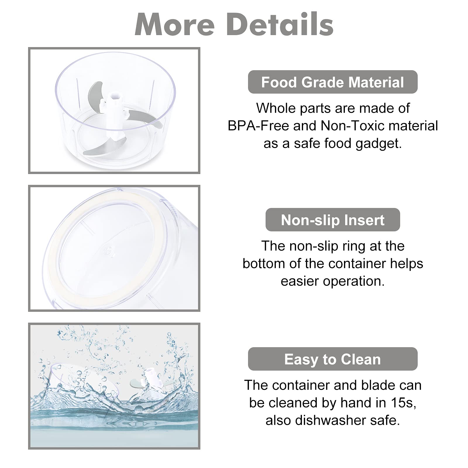 Geedel chopper dishwasher-safe design simplifies cleanup after cooking.