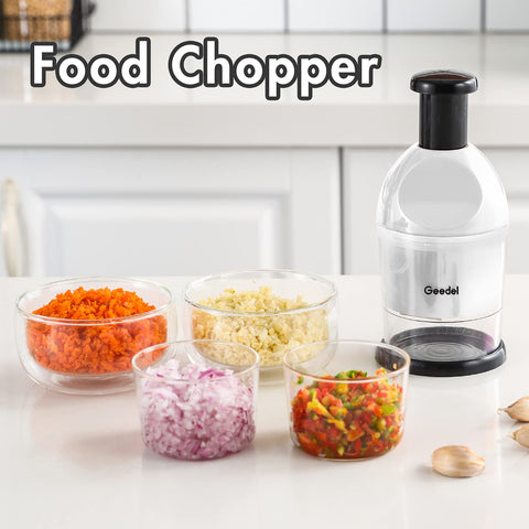 Geedel Food Chopper dishwasher-safe parts for easy cleanup.