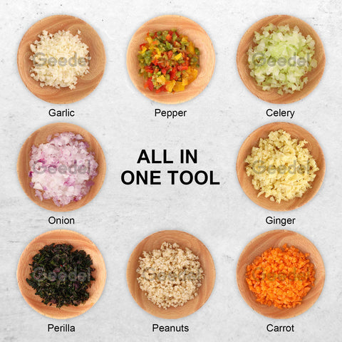 Geedel Food Chopper nuts finely chopped easily.