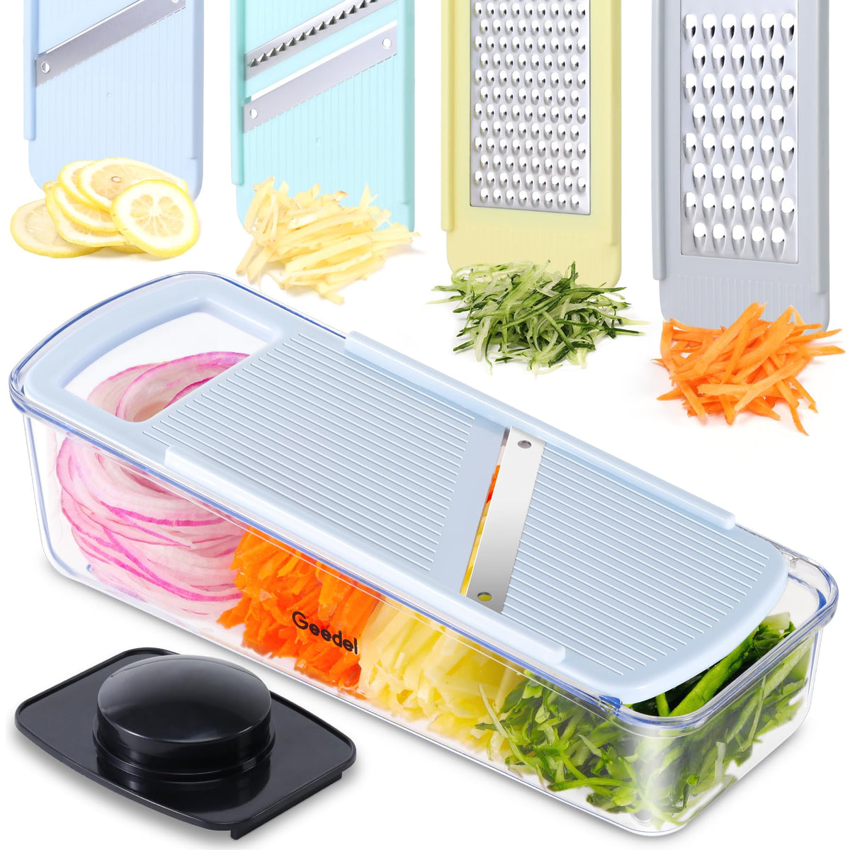 Geedel professional mandoline slicer blade assembly for precise cuts.