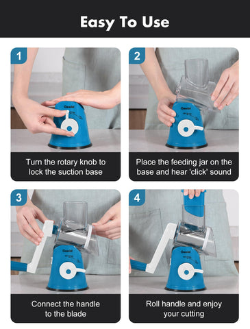 Dishwasher-safe parts of Geedel rotary cheese grater
