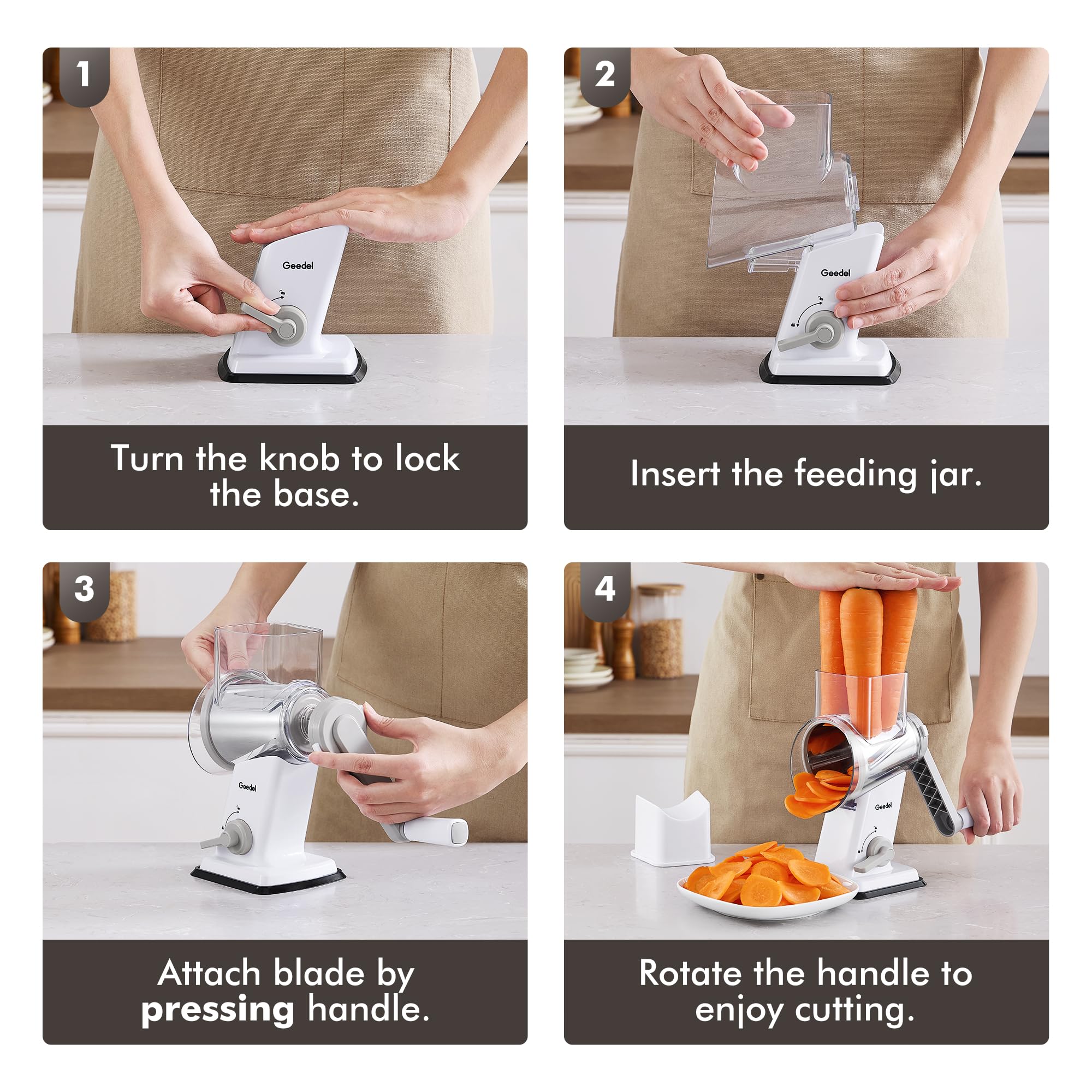 Geedel easy-clean detachable parts simplify cleanup after cooking