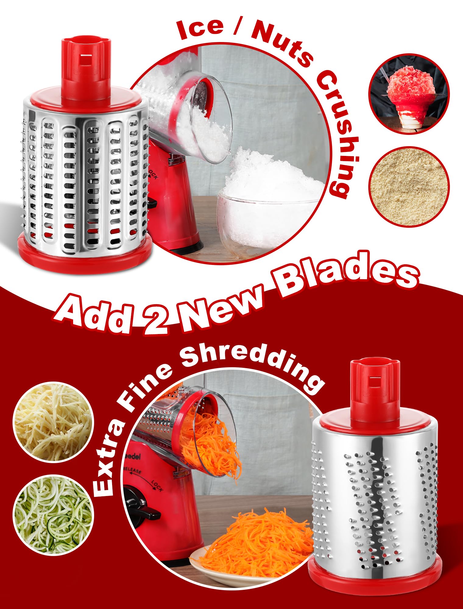 Geedel interchangeable blades set enables precise slicing and shredding