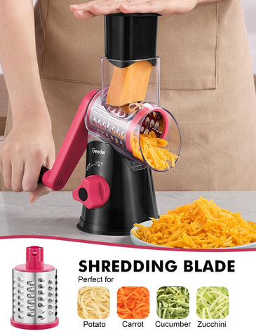 Geedel safety handle keeps hands away during use.
