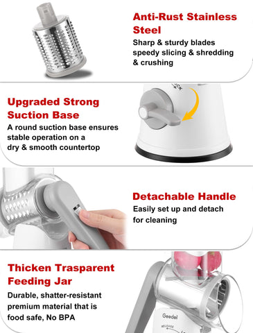 Geedel strong suction base keeps the unit steady during operation.