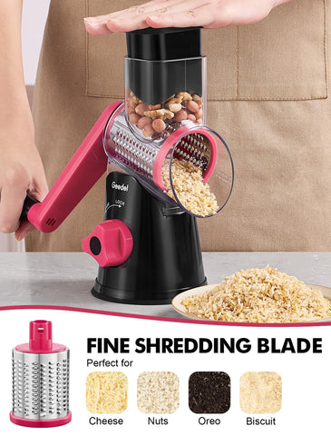 Geedel suction base keeps the grater stable on counters.
