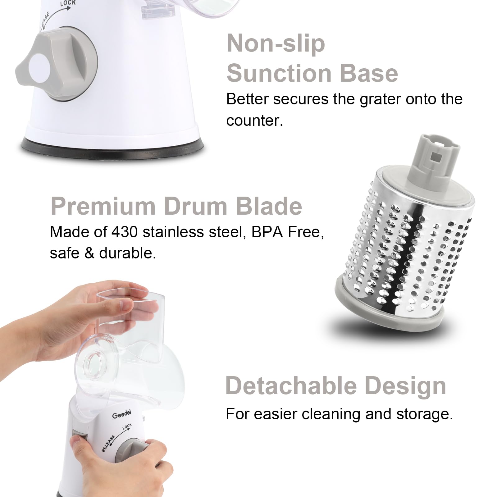 Geedel transparent barrel with inclined design reduces jams