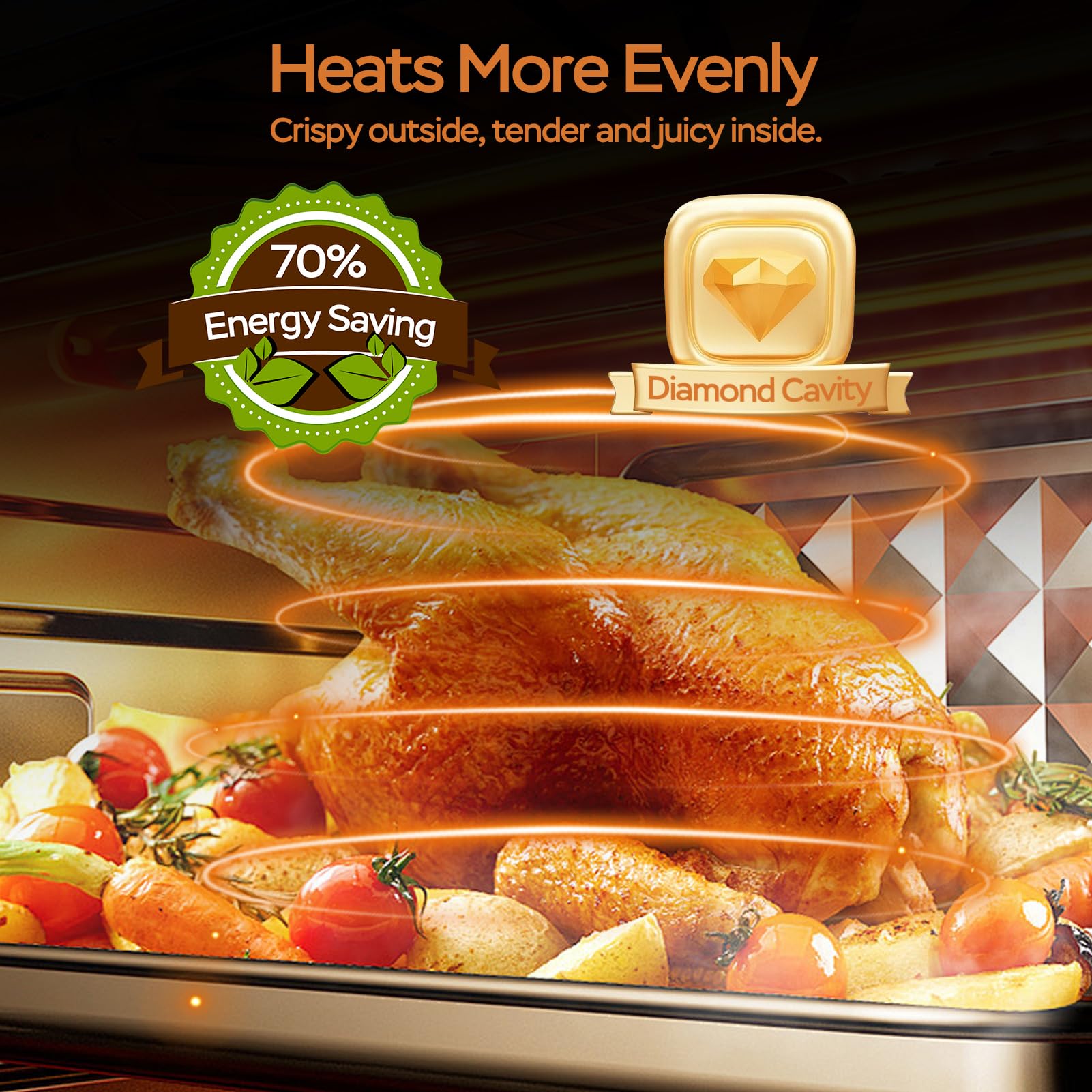 Geek Chef 3-layer cooking space fits several dishes at once