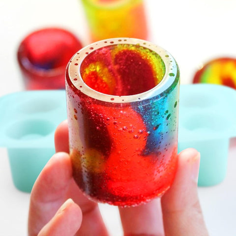GEEOOLLAH ice-shot-glass mold to freeze bite-size servings.