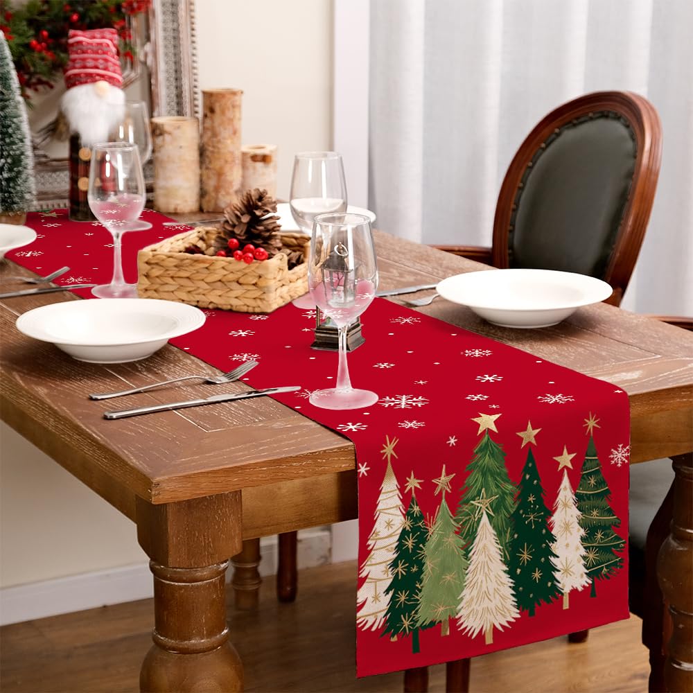 GEEORY machine-washable table runner for easy cleanup after events.
