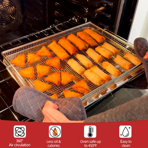 Geesta dishwasher-safe tray simplifies post-cook cleanup.