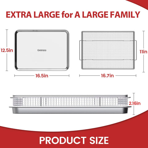 Geesta nonstick crisper tray provides easy release and cleaning.