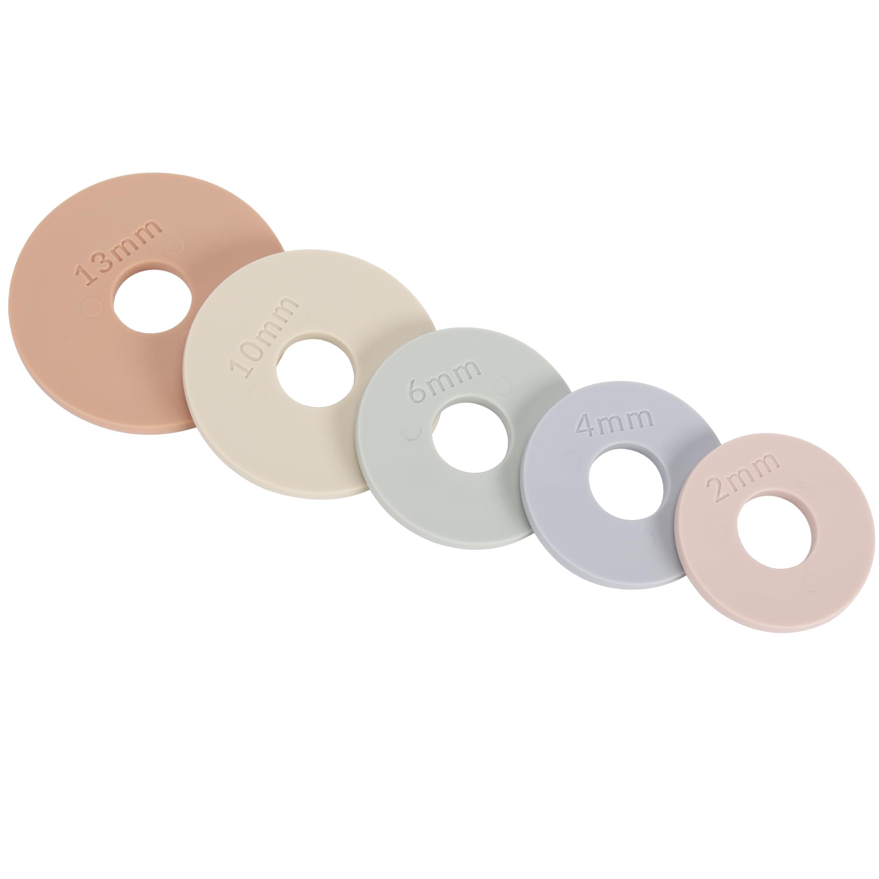 Geesta rolling pin rings multicolored spacer bands in a 10-piece set aid even dough thickness for consistent baking.