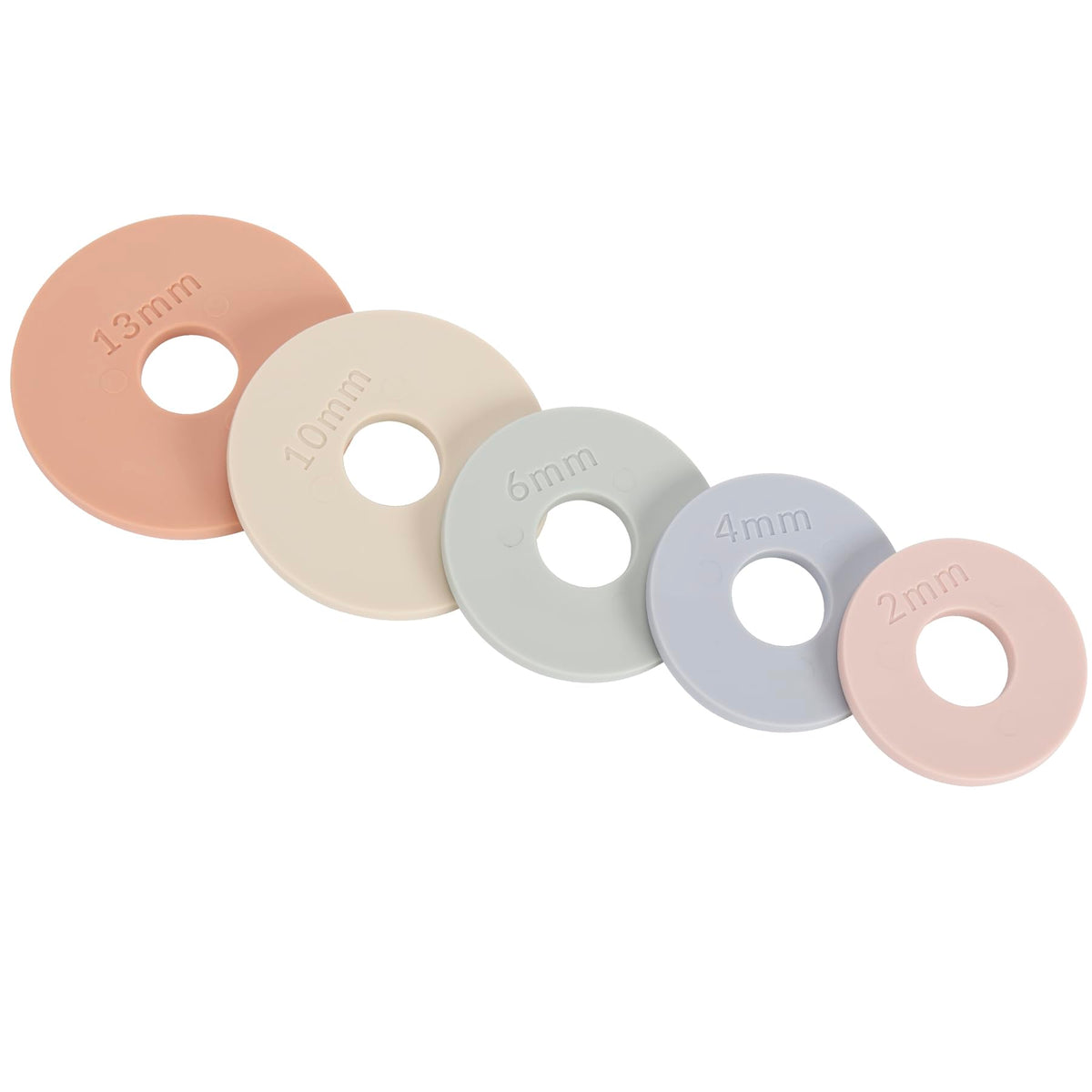 Geesta rolling pin rings multicolored spacer bands in a 10-piece set aid even dough thickness for consistent baking.