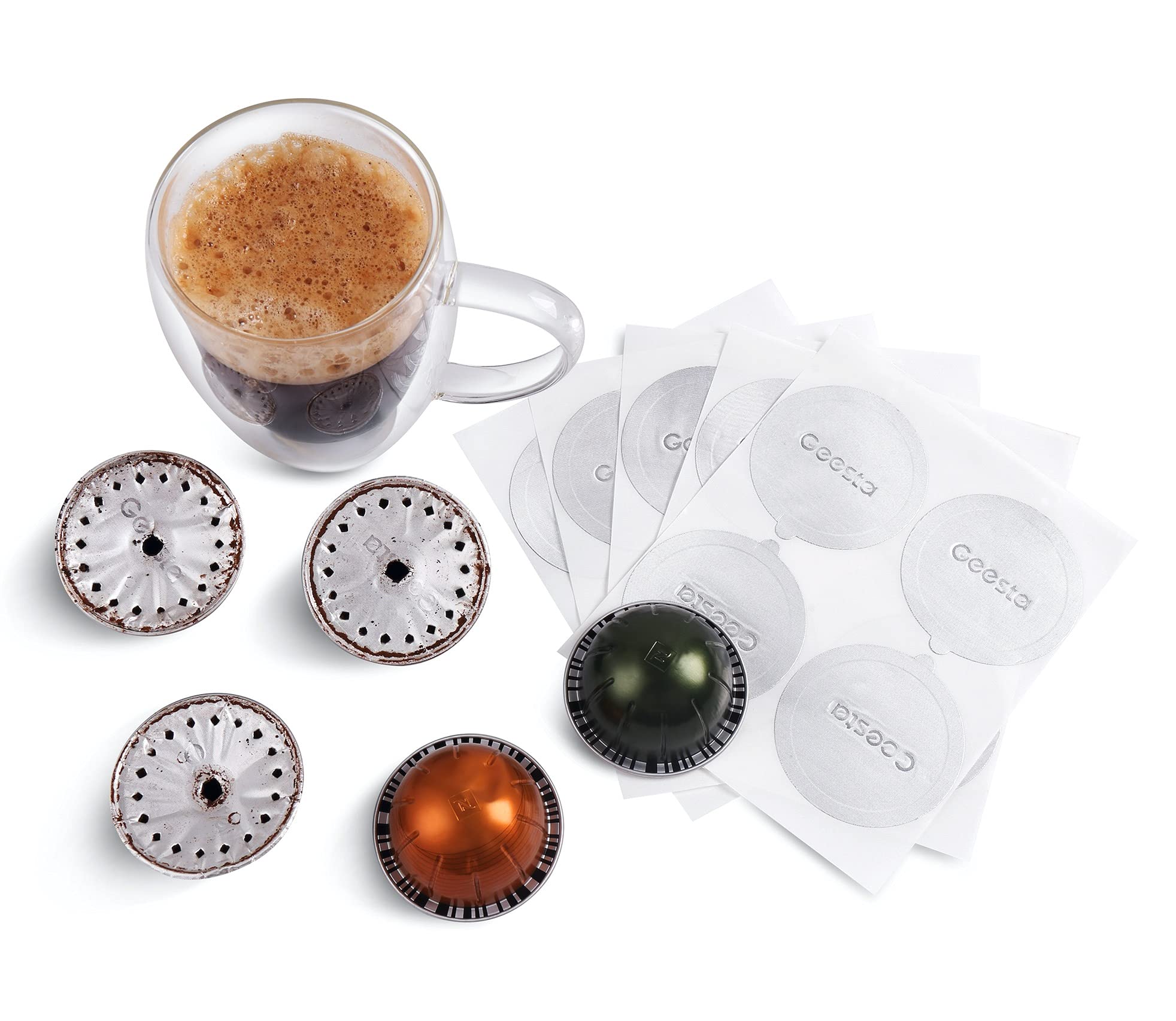 Geesta foil seals endure brewing pressure for a neat, consistent cup.