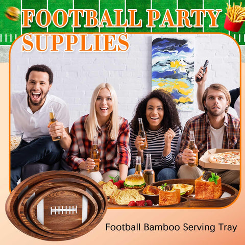 Geetery 8.7-inch football tray highlighting compact, reusable wood for small treats